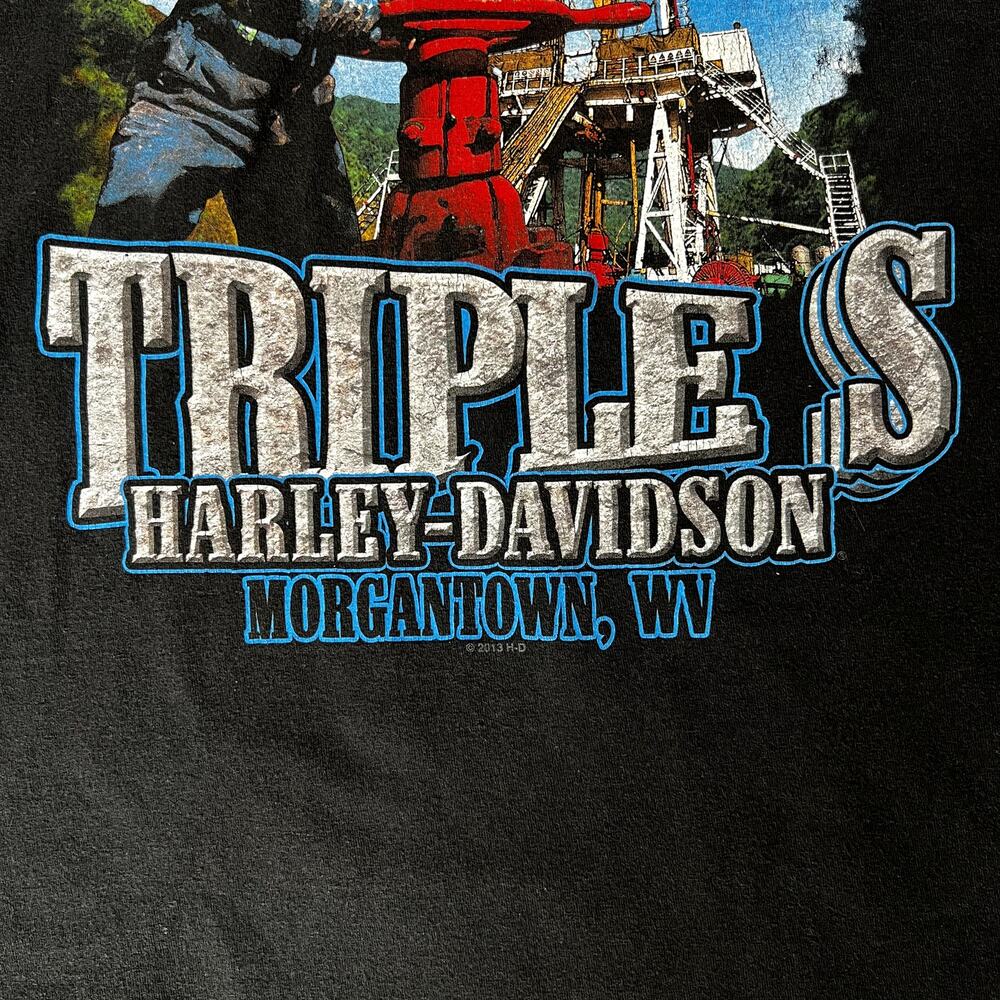 Harley-Davidson Ready to Ride Biker Babe Morgantown WV 2014 Graphic T-Shirt L - Picture 9 of 11